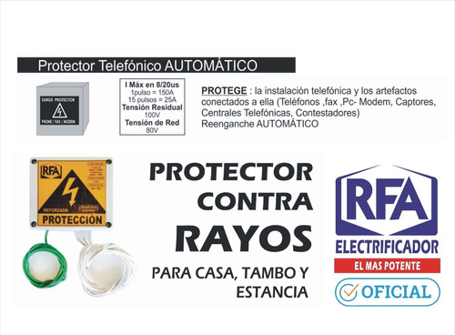 Protector Contra Rayos - Telefonico - Rfa Directo