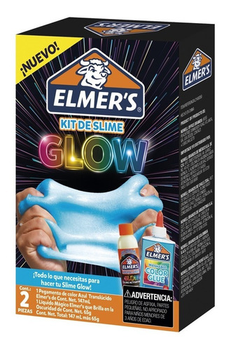 Imagen 1 de 7 de Kit Slime Plastilina Elmer's Glow Brilla En La Oscuridad X2