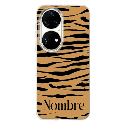 Funda Huawei Antigolpes Animal Print Tigre Con Tu Nombre