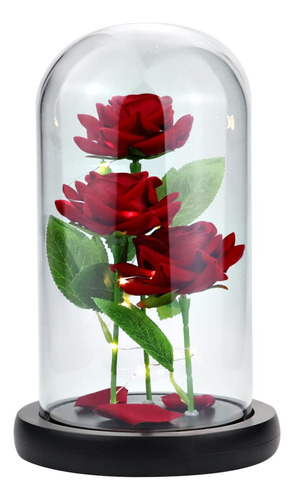 Rosa Regalo Artificial Colorida Cristal Led Encantada Ross