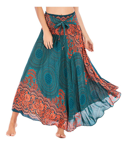 Mujer Largo Hippie Bohemio Gitano Estampado Floral Elástico