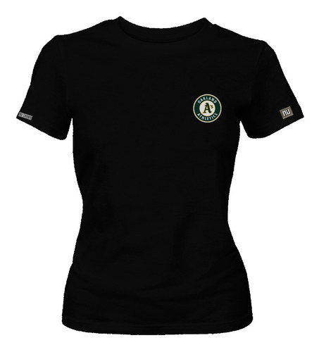 Camiseta Oakland Athletics Logo Circulo Beisbol Mujer Phd