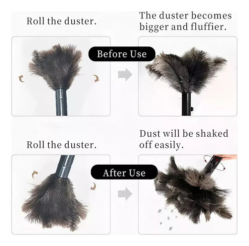 Plumero De 2 Plumas De Avestruz Esponjosas Naturales Con Man