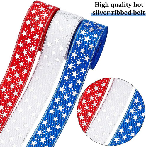 3 Rollos De Cintas Decorativas De Grogrén De 5 Yardas, 3 Col