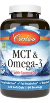 Comprar Mct Y Omega 3 Con Aceite De Coco Carlson 120 Softgel Sabor Sin Sabor