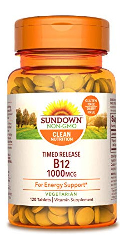 Sundown Vitamina B-12, Soporte De Energia Celular, Vegetaria