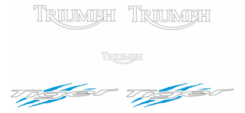 Kit Jogo Emblema Adesivo Triumph Tiger 1050 Preta Tpt1050002