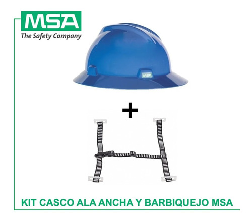 Kit De Casco Ala Ancha Y Barbiquejo 4 Puntos Msa