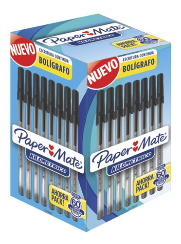 Boligrafo Kilometrico Paper-mate Negro X60 Und