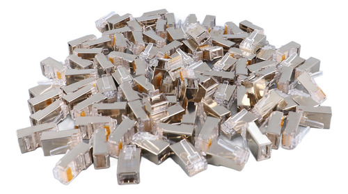 Conector Rj45 End Rj45, 100 Piezas, Cat6, Blindado De Metal,