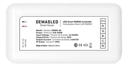 Controlador Led Rgb + Cct 12 24v Smart Wifi Rgbcw Controller
