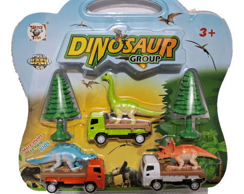 Paquete De Carritos De Juguete Con Dinosaurios 