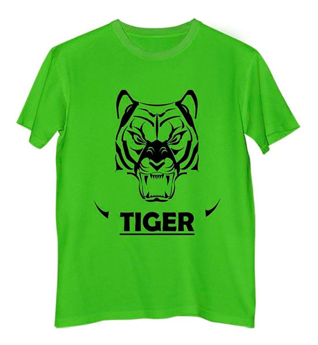 Remera Niño Color Tiger Angry Tigre Rugiendo Vector