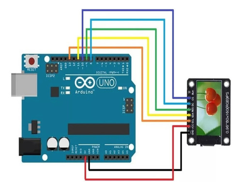 Pantalla Tft 0,96 Lcd St7735 Color Hd Rgb Arduino