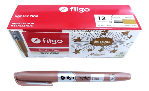 Set Resaltadores Filgo X 12 Colores Metalizados Fine Lighter