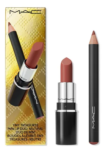 Mac Tiny Treasures Mini Lip Duo, Neutral, Juego De 2 Piezas