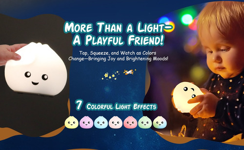 Lámpara De Silicona Espanta Cucos Recargable Luz Rgb Touch