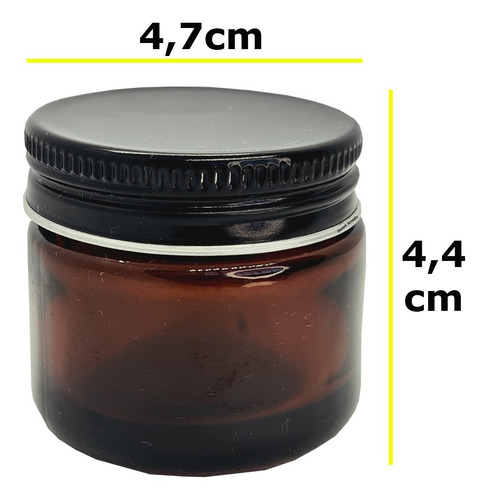 Imagem 3 de 4 de 10 Pote Vidro 30ml Tampa Alumínio Âmbar Porta Velas