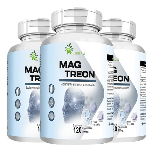 Kit C/3 Treonato De Magnésio 360 Cápsulas Nutricali