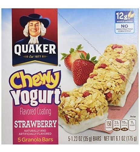 Quaker Chewy Yogur De Fresa Barras De Granola 6.1 Oz