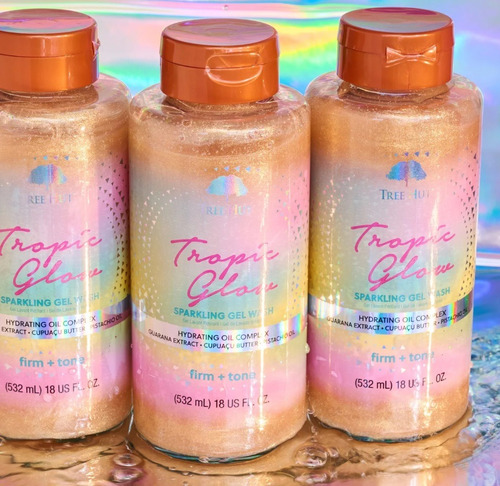 Gel De Baño Tree Hut Tropic Glow Efecto Piel Dorada Importad