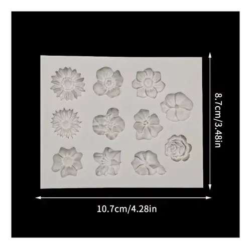 Molde En Silicona Para Velas: Flores Mini