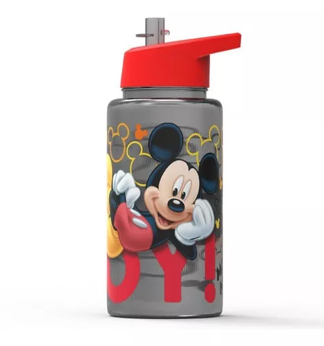 Botella Deportiva Plástico Mickey - Strow Top - 500 Ml