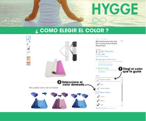Imagen 9 de 10 de Colchoneta Yoga Mat Lineas Guia De Posicion Pvc 6mm + Correa