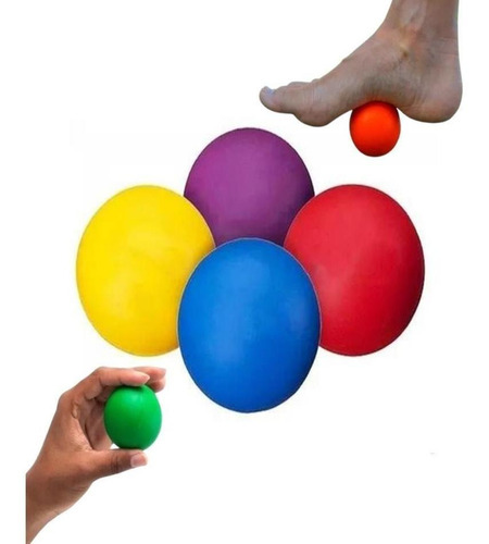 Kit 4 Bolas Lisas Fisioterapicas Bolinhas Mão Exercitadora