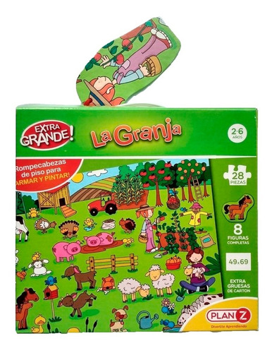 Imagen 3 de 4 de Puzzle Rompecabezas Infantil La Granja Grande 28 Piezas