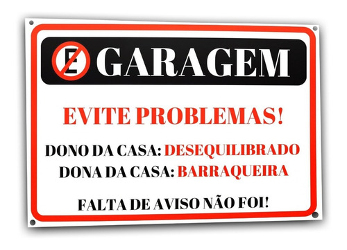 Placa Proibido Estacionar Frase Engraçada Em Metal Portão