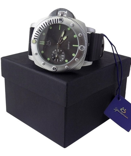 Relógio Masculino Prateado C/ Pulseira De Couro Original
