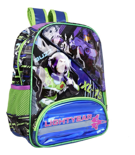 Mochila Ruz Buz Lightyear Prescolar/infantil Color Azul Diseño de la tela Rayado