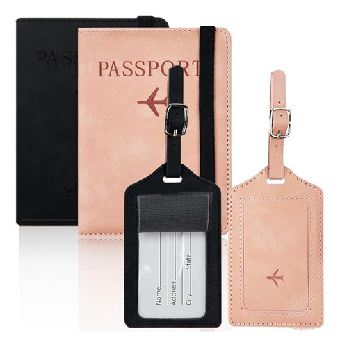 Set Portadocumentos De Viaje, Porta Pasaportes De Pu 2pcs