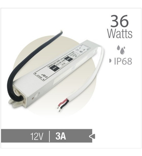 Fuente Switching 12v 3a Ip68 Estanca  Sumergible 