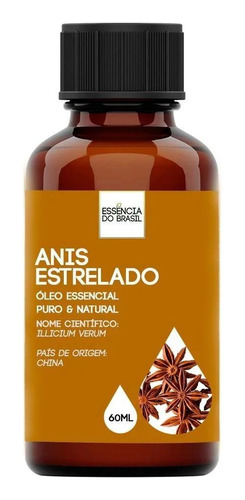 Óleo Essencial Anis Estrelado 60ml - Puro E Natural