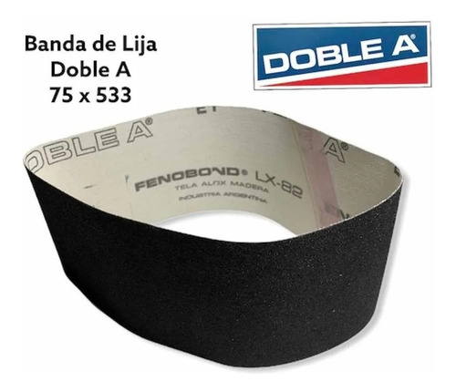 Imagen 2 de 5 de Lija Para Lijadora De Banda 75 X 533 Mm Madera Metal Doble A