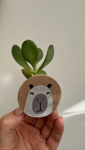 Souvenir Mini Maceta Madera Capibara Carpincho