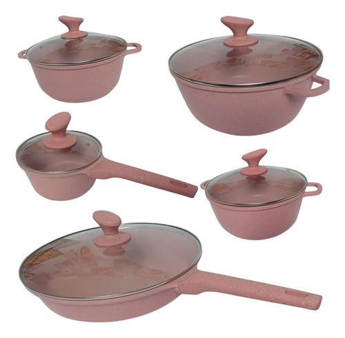 Conjunto De Panelas Antiaderente 10 Peças Teflon Grandes Kit