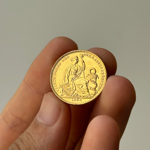 Moneda Peruana Grs.8.42528 De Oro Fino Veinte Soles Oro