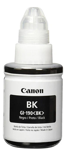 Botella De Tinta Canon Gi-190bk 135 Ml Negro