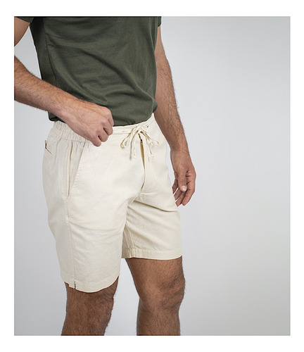 Short 98 Coast Av. Hombre Sh09012 Algodón Lino Arena
