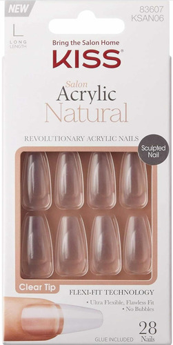 Kiss Uñas De Acrílico Naturales Tipo Salón, Largas Ultraflex
