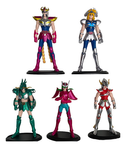 Kit 5 Figuras Caballeros De Zodiaco Seiya Hyoga Shiryu Ikki