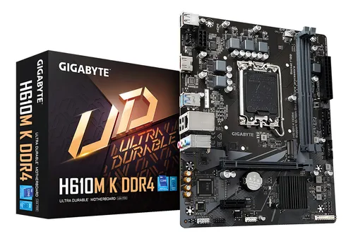 Placa-mãe Gigabyte H610mm K Ddr4 Lga1700 Ddr4 Micro Atx Cor Preto