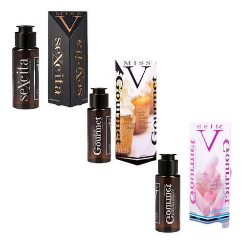 Pack X 3 Aceite Lubricante Intimo Miss V Comestible Masajes