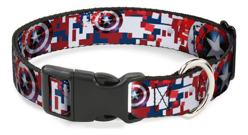Collar De Perro Clip De Plástico Capitán América Escudo Camo