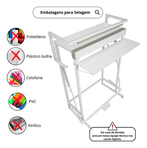 Seladora Pedal 50cm Barramento Quente Aluminizado Kraft 220v