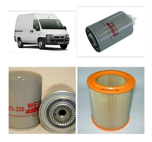 Kit De 3 Filtros Fiat Ducato 2.5 D 8v 84cv 96-99