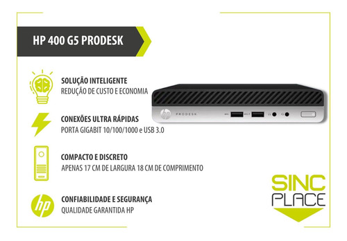 Imagem 3 de 6 de Desktop Hp Prodesk 400 G5 I3 4gb 500gb Hdd Mini Pc Windows